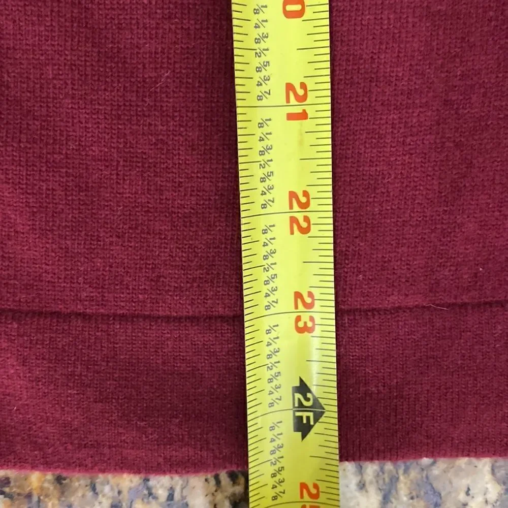 J. Crew burgundy cotton blend round neck pullover sweater size S
